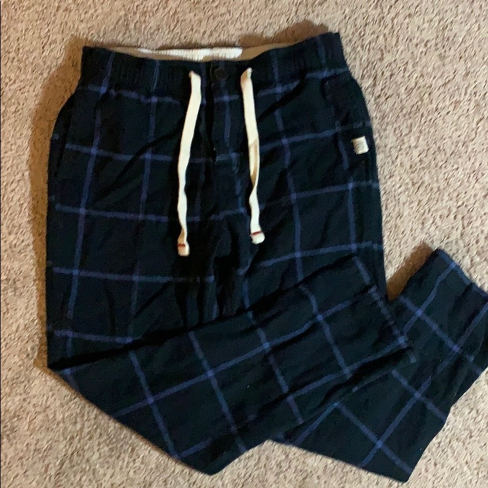 Navy Plaid Flannel Pajama Pants